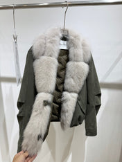 MAXMARA 26S FUR-TRIMMED SUEDE JACKET 287