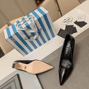 PRA BASIC HIGH HEELS BLACK WAXED OIL LEATHER