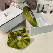 OLIVE GREEN VELVET HAIRBAND 124629