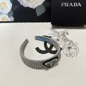 HAIRBAND IN PALE GRAY KNITTED WOOL 381467