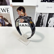 HEADBAND IN BLACK MONOGRAM PRINT LAMBSKIN 412506