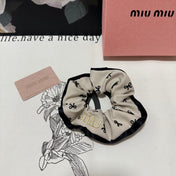 HAIR TIE IN BEIGE MIX BLACK SPANDEX FABRIC 432828