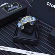 CC 25P IN DENIM-THREADED WIDE CHAIN GOLD METAL BRACELET