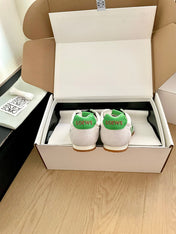 LOEWE 26S BALLET RUNNER 2.0 IN LIGHT GRAY SUEDE AND WHITE NYLON