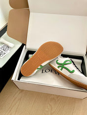 LOEWE 26S BALLET RUNNER 2.0 IN LIGHT GRAY SUEDE AND WHITE NYLON