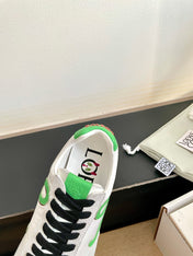 LOEWE 26S BALLET RUNNER 2.0 IN LIGHT GRAY SUEDE AND WHITE NYLON