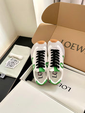 LOEWE 26S BALLET RUNNER 2.0 IN LIGHT GRAY SUEDE AND WHITE NYLON