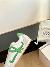 LOEWE 26S BALLET RUNNER 2.0 IN LIGHT GRAY SUEDE AND WHITE NYLON