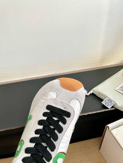 LOEWE 26S BALLET RUNNER 2.0 IN LIGHT GRAY SUEDE AND WHITE NYLON