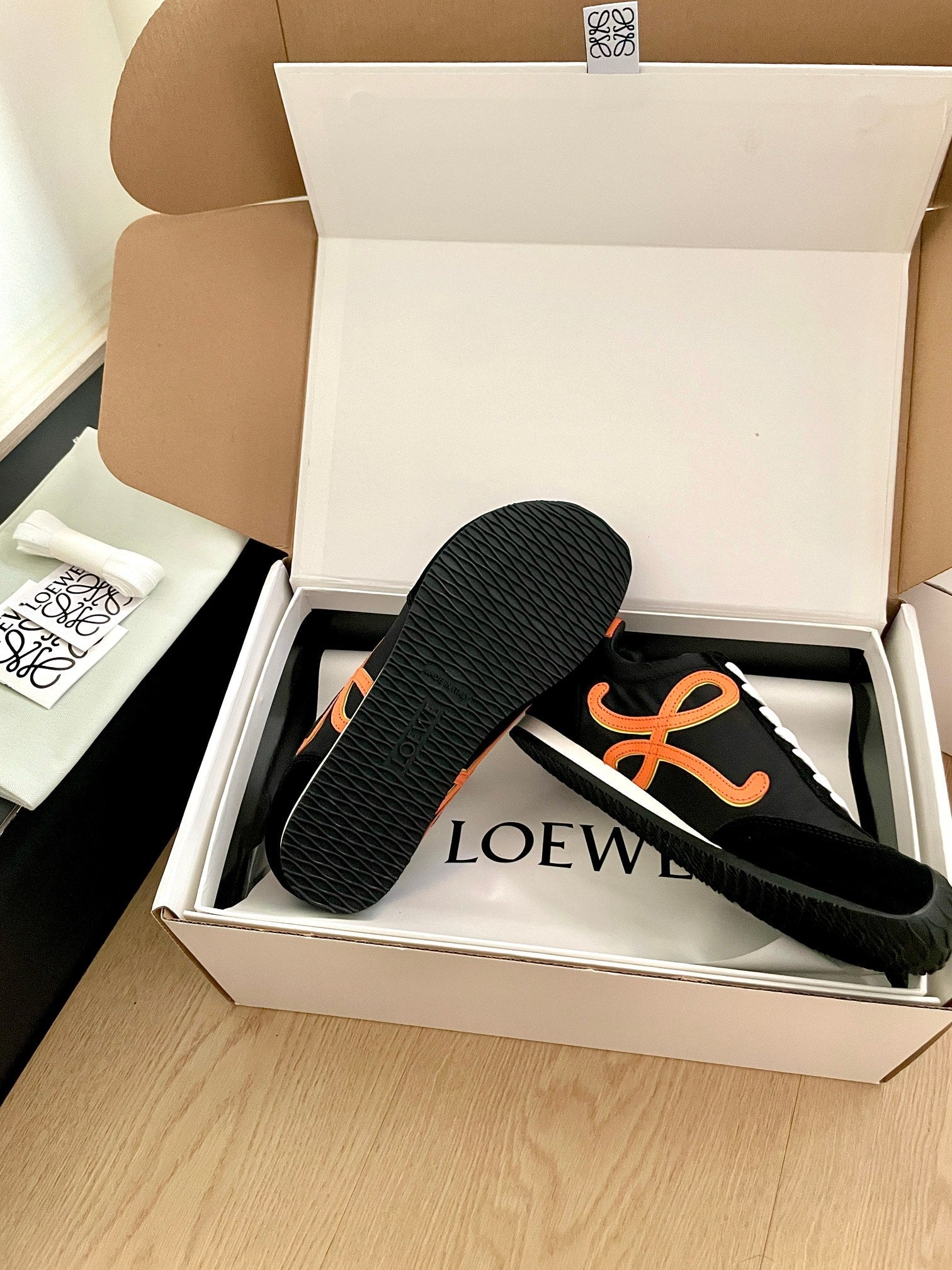 LOEWE 26S BALLET RUNNER 2.0 IN BLACK SUEDE AND NYLON