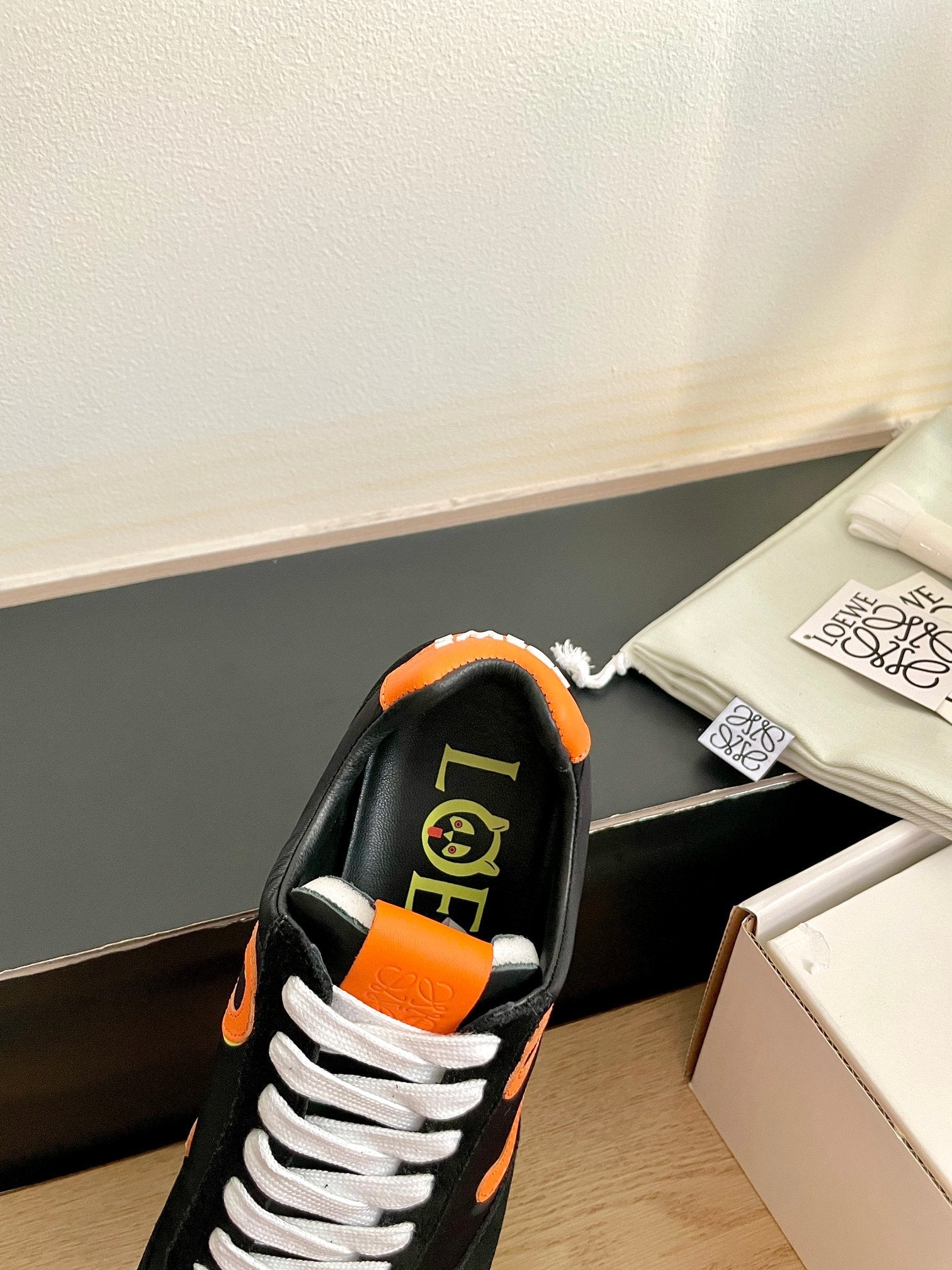 LOEWE 26S BALLET RUNNER 2.0 IN BLACK SUEDE AND NYLON