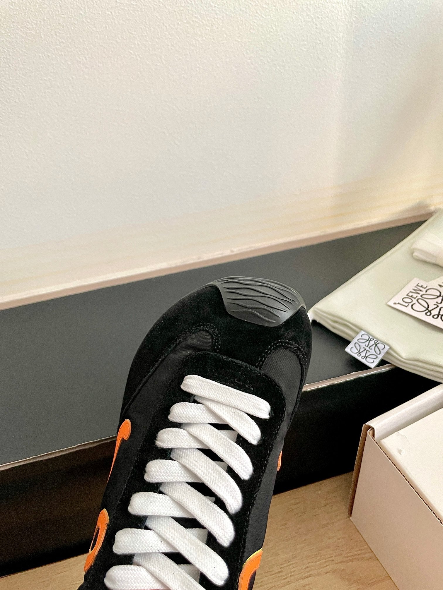 LOEWE 26S BALLET RUNNER 2.0 IN BLACK SUEDE AND NYLON