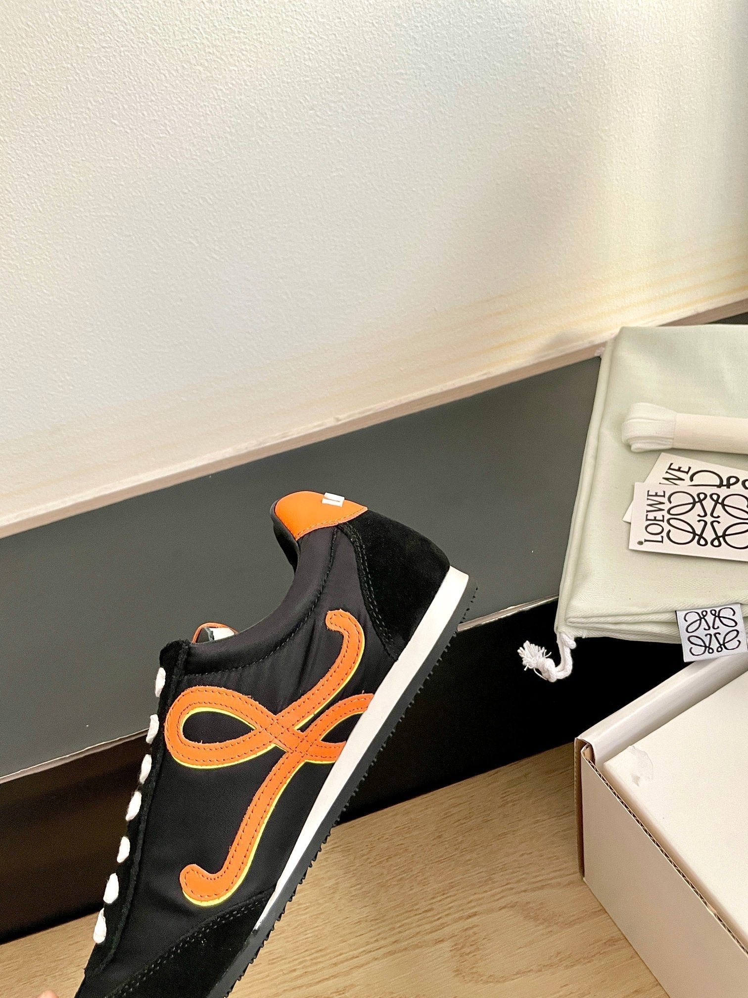 LOEWE 26S BALLET RUNNER 2.0 IN BLACK SUEDE AND NYLON