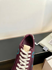 LOEWE 26S BALLET RUNNER 2.0 IN WINE RED SUEDE AND NYLON