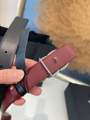 CC 26S BELT 30 MM IN BLACK CALFSKIN RUTHENIUM-TONE METAL 658698