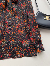GUCCI 26S LONG-SLEEVE FLORAL BOW-TIE BLOUSE 485