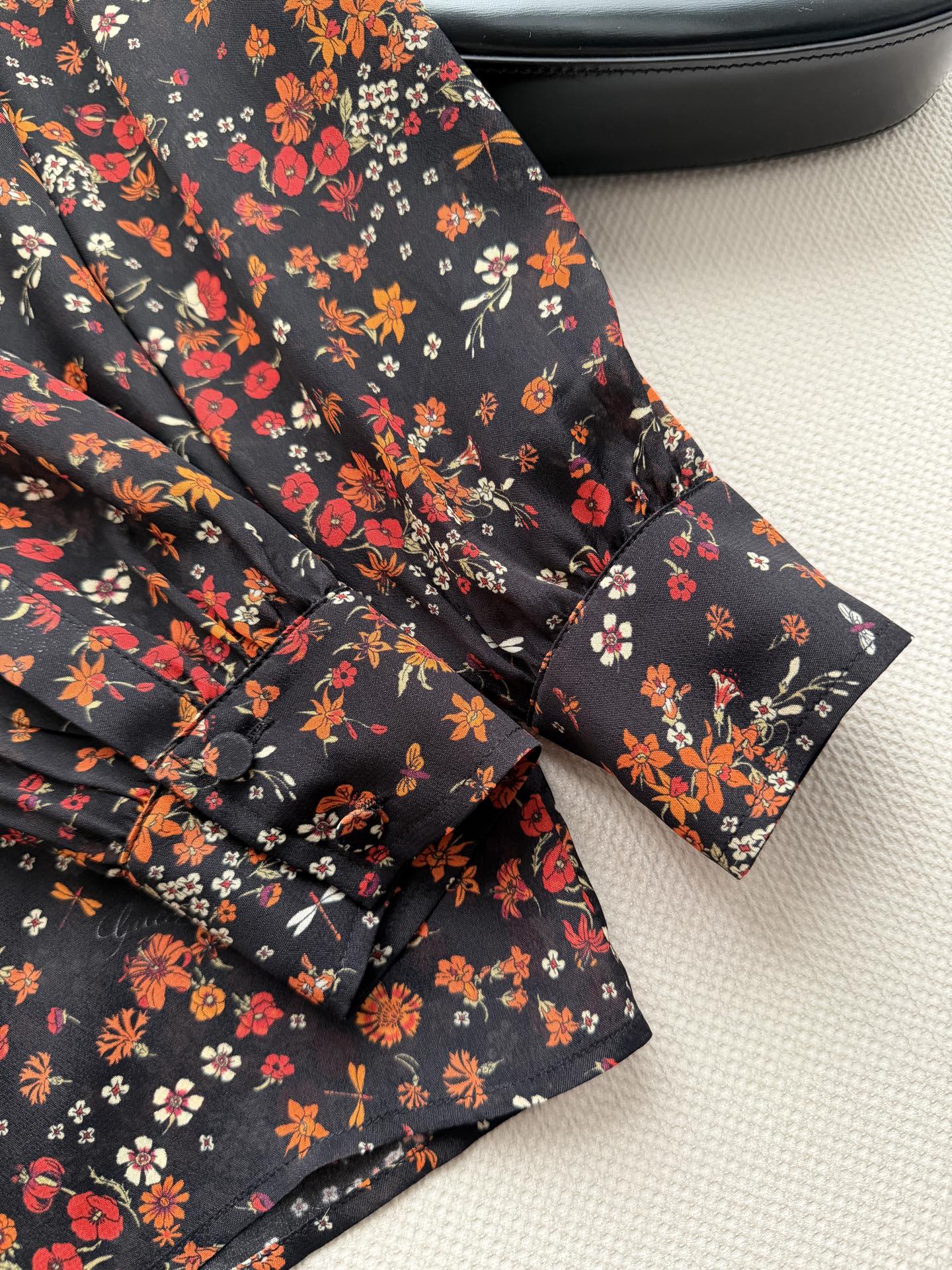 GUCCI 26S LONG-SLEEVE FLORAL BOW-TIE BLOUSE 485