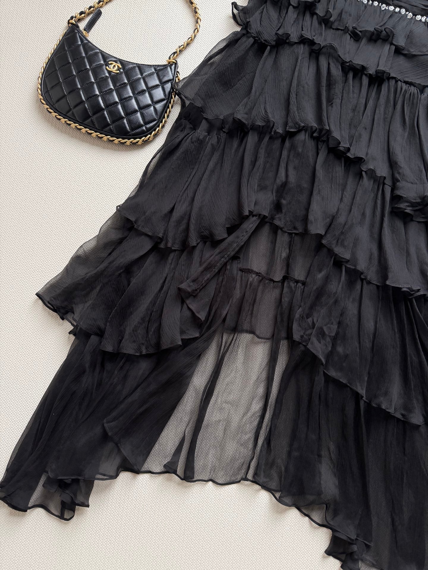 CHANEL 26S RUFFLED CHIFFON DRESS 1311