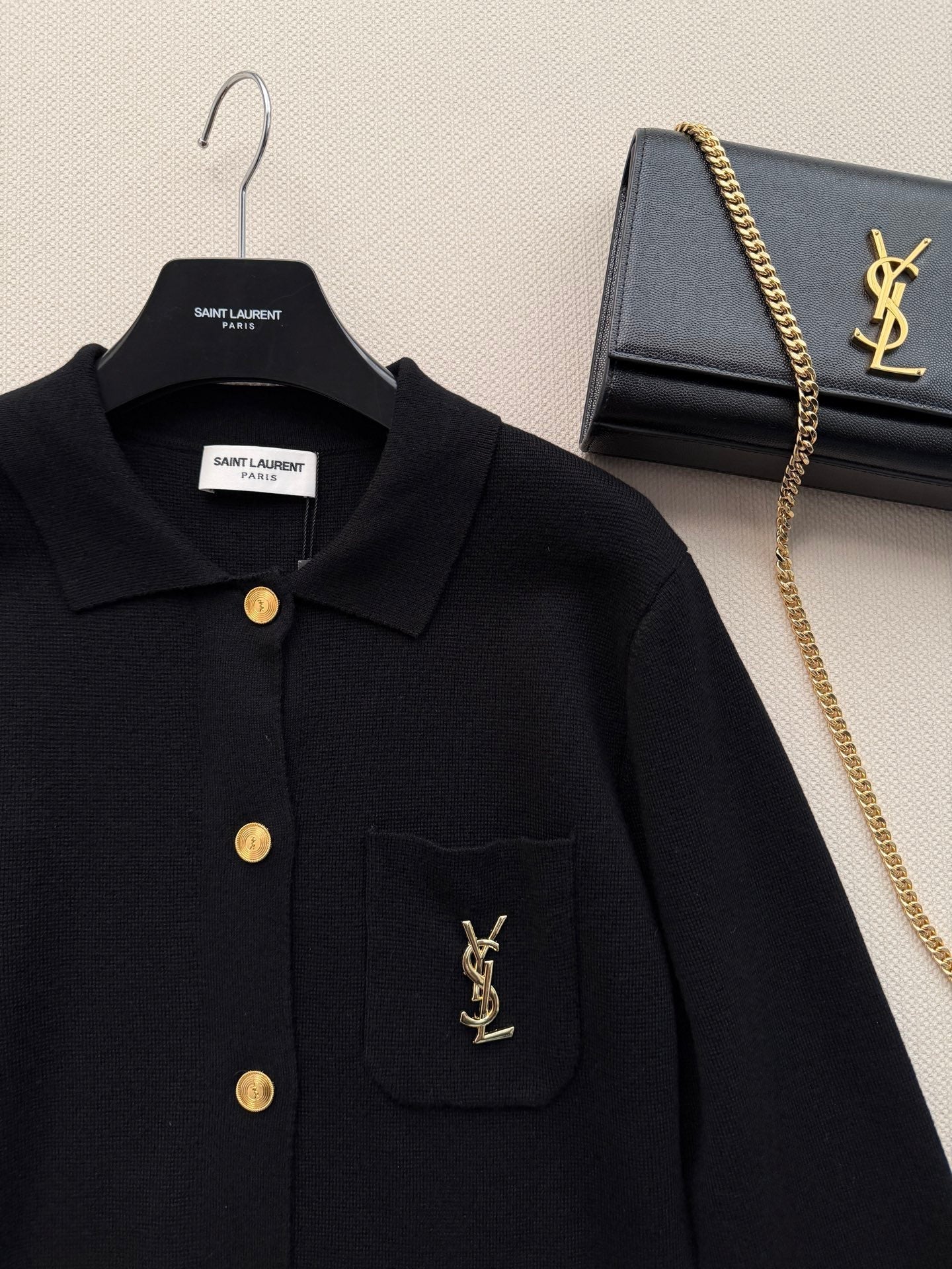 YSL 26S BUTTON-UP KNIT JACKET 427