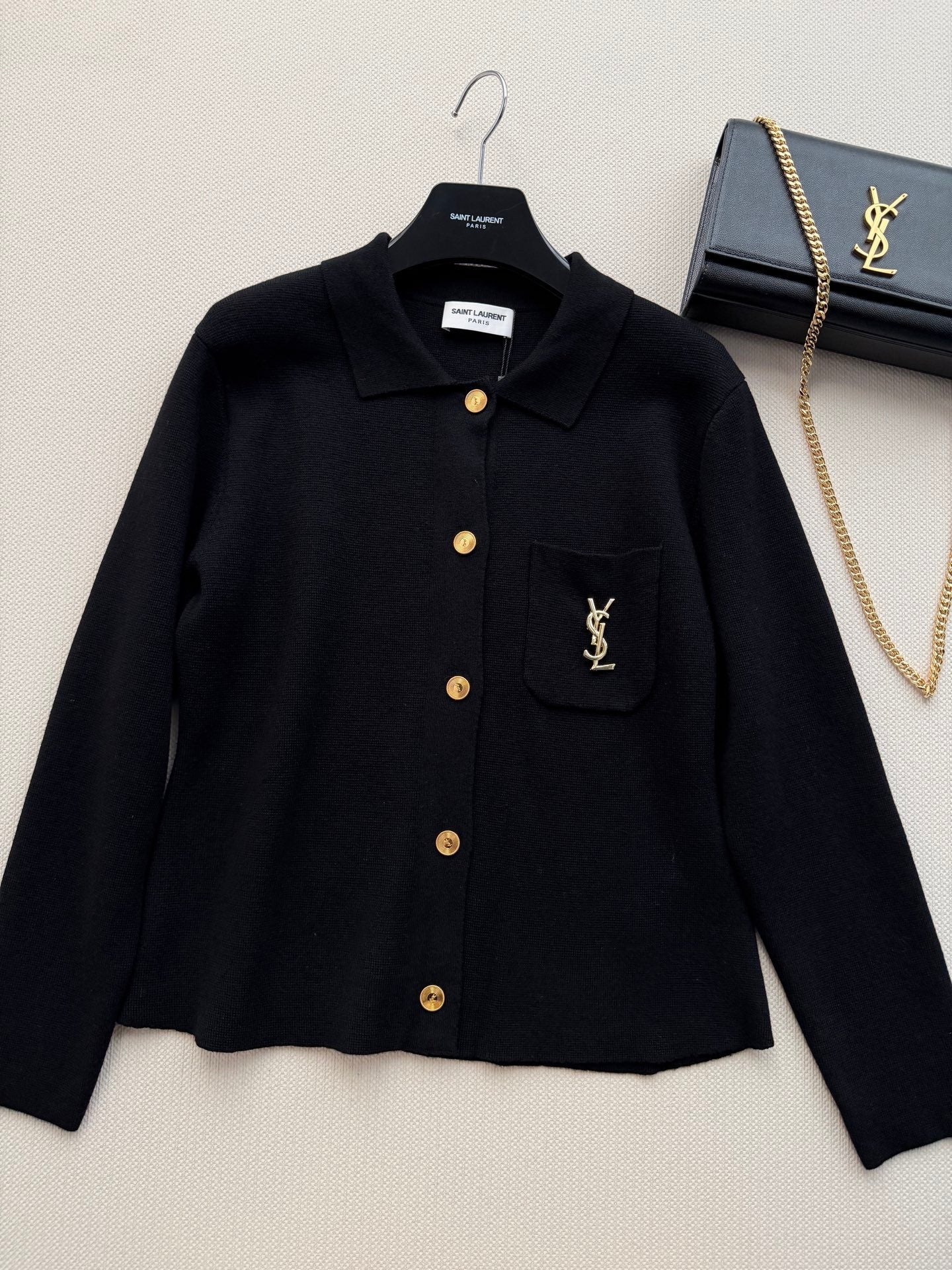 YSL 26S BUTTON-UP KNIT JACKET 427