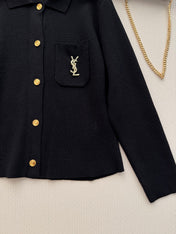 YSL 26S BUTTON-UP KNIT JACKET 427