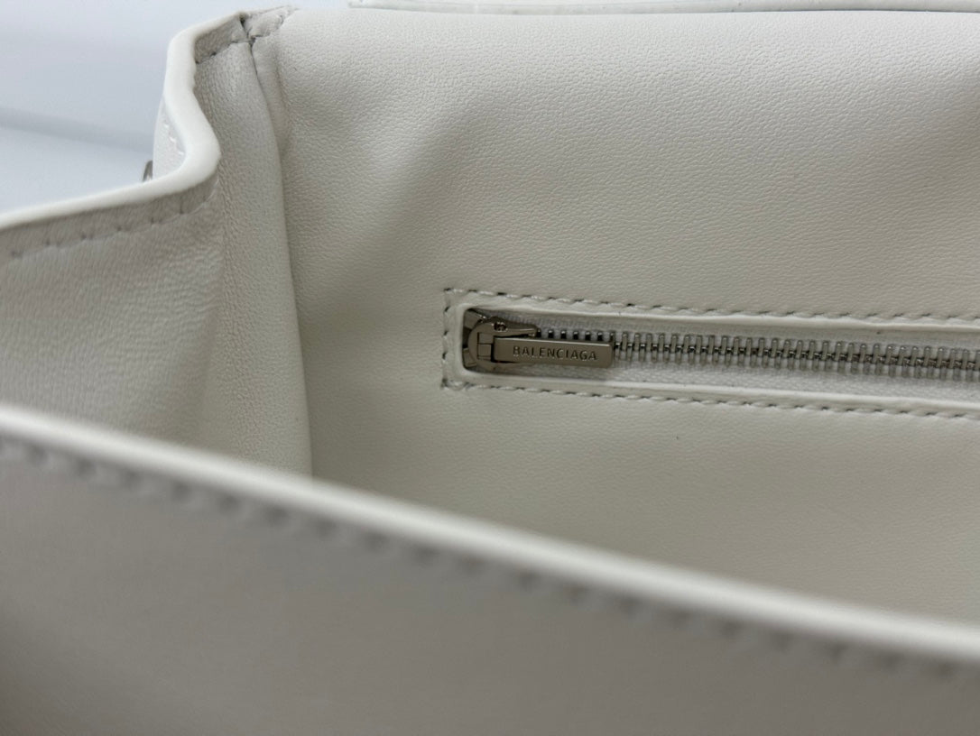 RODEO MEDIUM BAG 35 IN WHITE SMOOTH CALFSKIN SILVER HARDWARE