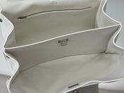 RODEO MEDIUM BAG 35 IN WHITE SMOOTH CALFSKIN SILVER HARDWARE
