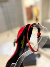 SL OPYUM SANDALS 105 RED POLISHED CALFSKIN