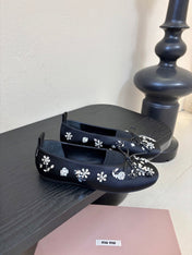 MIUMIU 25S MARY JANE SHOES IN NAVY BLUE SATIN