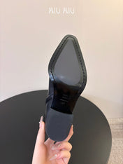 MIUMIU 26S WESTERN ANKLE BOOTS IN BLACK CALFSKIN