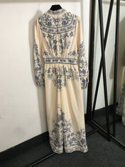 ZIMMERMANN 26S LONG-SLEEVE FLORAL MIDI DRESS 242