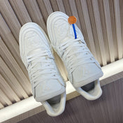 LV 26S LOW TOP SNEAKERS IN WHITE EMBOSSED MONOGRAM CALFSKIN