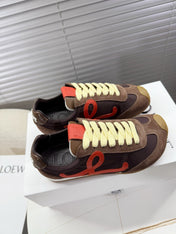 LOEWE 26S BALLET RUNNER 2.0 IN DARK BROWN NYLON AND CALFSKIN
