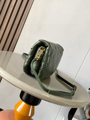 LOEWE 25S PUFFER GOYA BAG 20 IN DARK OLIVE GREEN NAPPA LAMBSKIN