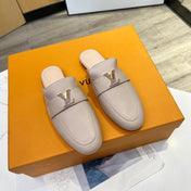 LV 26S MARE OPEN-BACK LOAFERS IN BEIGE GRAINED CALFSKIN
