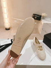 mary jane flat light pink corduroy