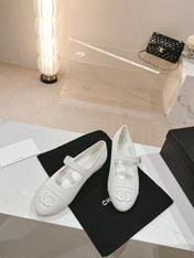 mary jane flat white corduroy