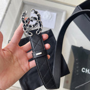 CHANEL 26S BELT 30 MM IN BLACK CALFSKIN 652633