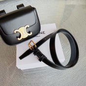 CL BELT BAG TRIOMPHE 25 MM BELT TRIOMPHE BLACK CALFSKIN GOLD HARDWARE