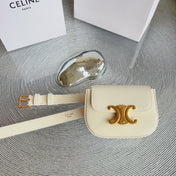 CL BELT BAG TRIOMPHE 25 MM BELT TRIOMPHE WHITE CALFSKIN GOLD HARDWARE
