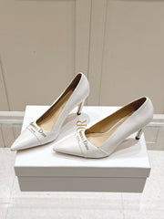 MY DD 25S POINTED TOE PUMP 50MM IN WHITE CALFSKIN