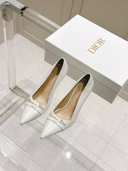 MY DD 25S POINTED TOE PUMP 50MM IN WHITE CALFSKIN