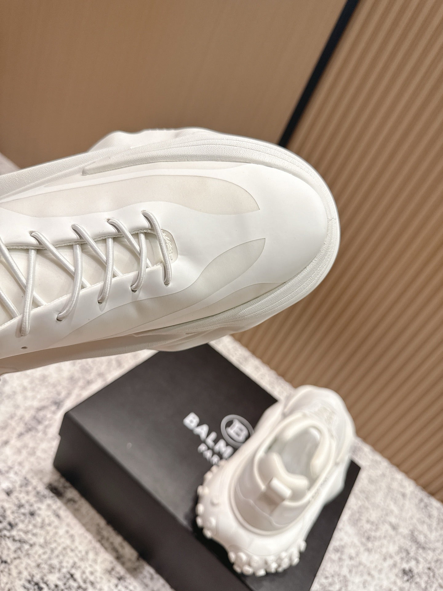 BALMAIN 26S SNEAKERS 60 MM IN WHITE CALFSKIN