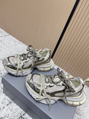 BALENCIAGA 25S 3XL SNEAKERS IN TAUPE GRAY MIX BLACK PU LEATHER
