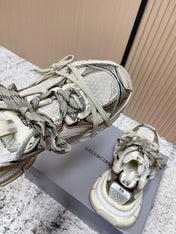 BALENCIAGA 25S 3XL SNEAKERS IN TAUPE GRAY MIX BLACK PU LEATHER