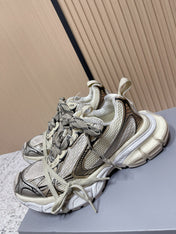 BALENCIAGA 25S 3XL SNEAKERS IN TAUPE GRAY MIX BLACK PU LEATHER