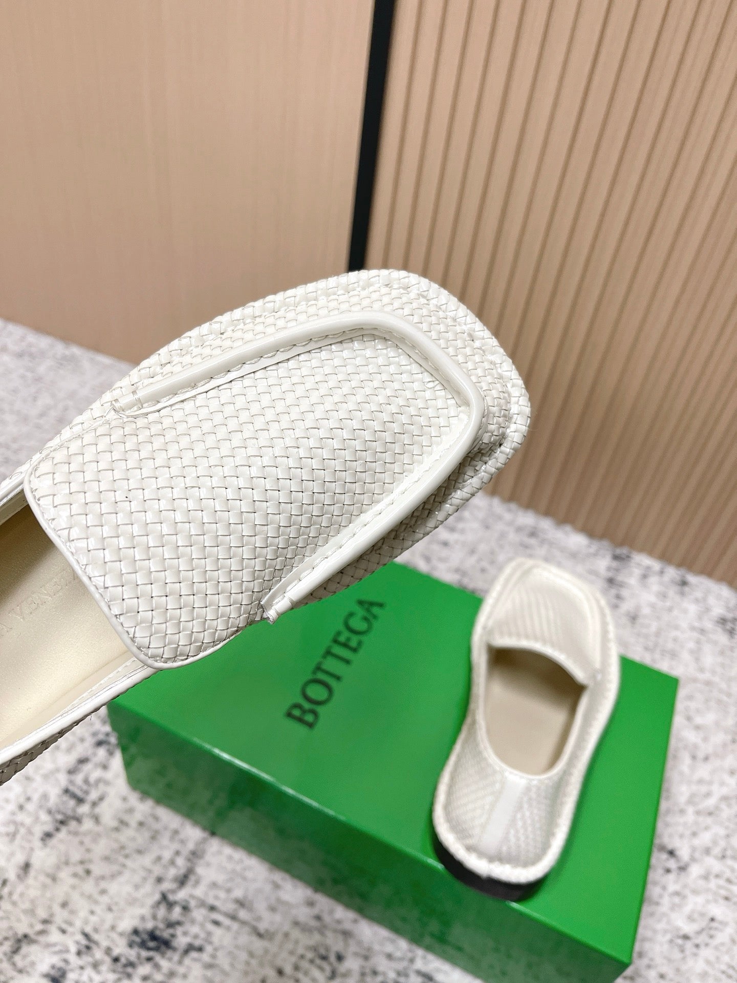 BOTTEGA VENETA 26S LOAFERS IN WHITE INTRECCIATO CALFSKIN