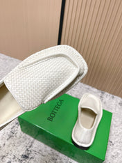 BOTTEGA VENETA 26S LOAFERS IN WHITE INTRECCIATO CALFSKIN
