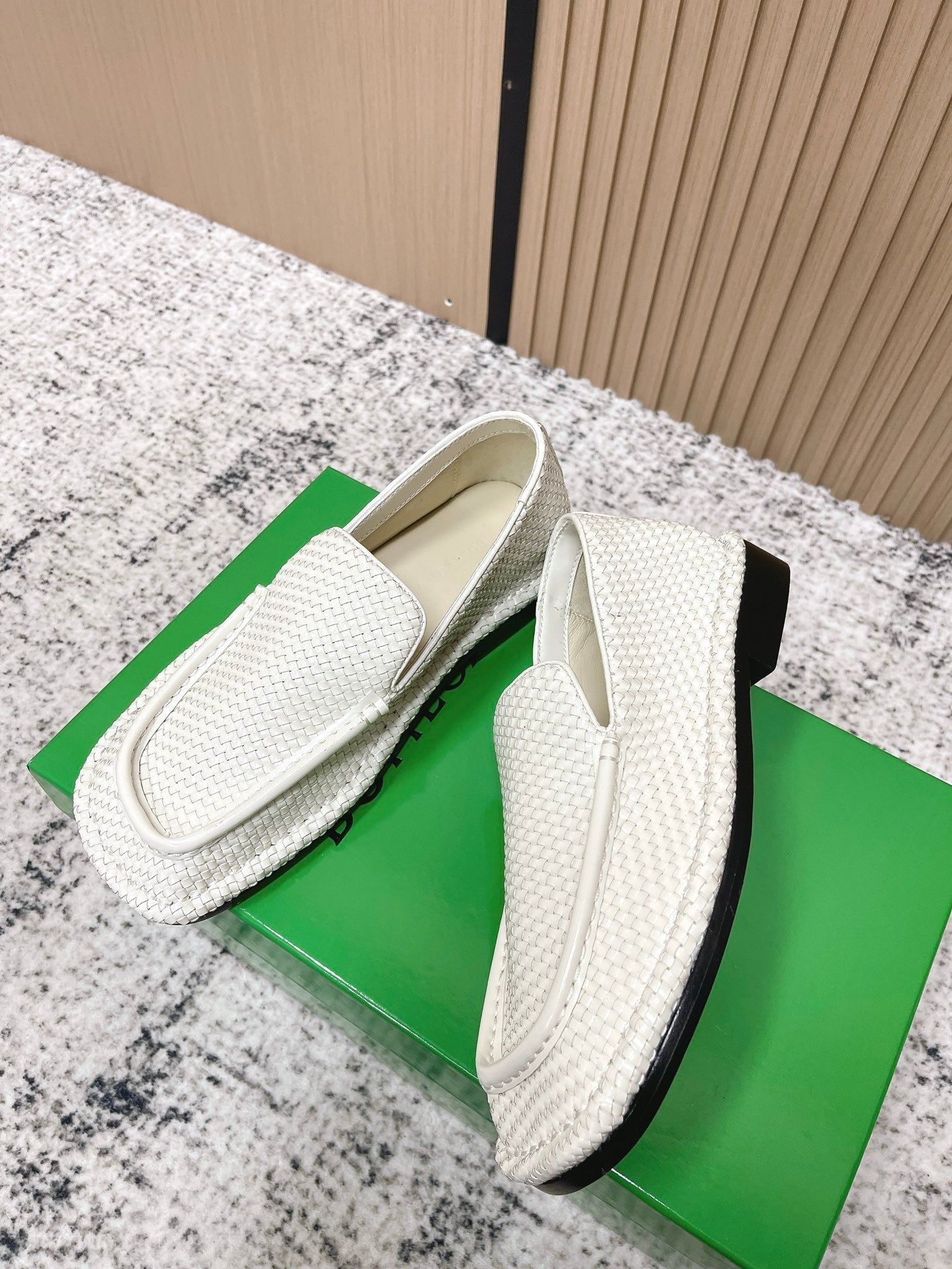 BOTTEGA VENETA 26S LOAFERS IN WHITE INTRECCIATO CALFSKIN