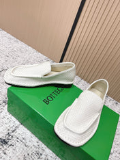 BOTTEGA VENETA 26S LOAFERS IN WHITE INTRECCIATO CALFSKIN